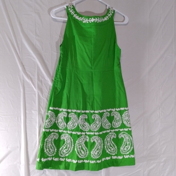 Lilly Pulitzer Green Paisley Embroidered Jacqueline Shift Dress - Picture 8 of 15
